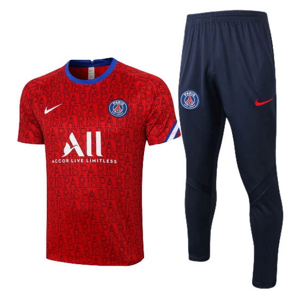 Entrenamiento Paris Saint Germain Conjunto Completo 2020 2021 Rojo Negro